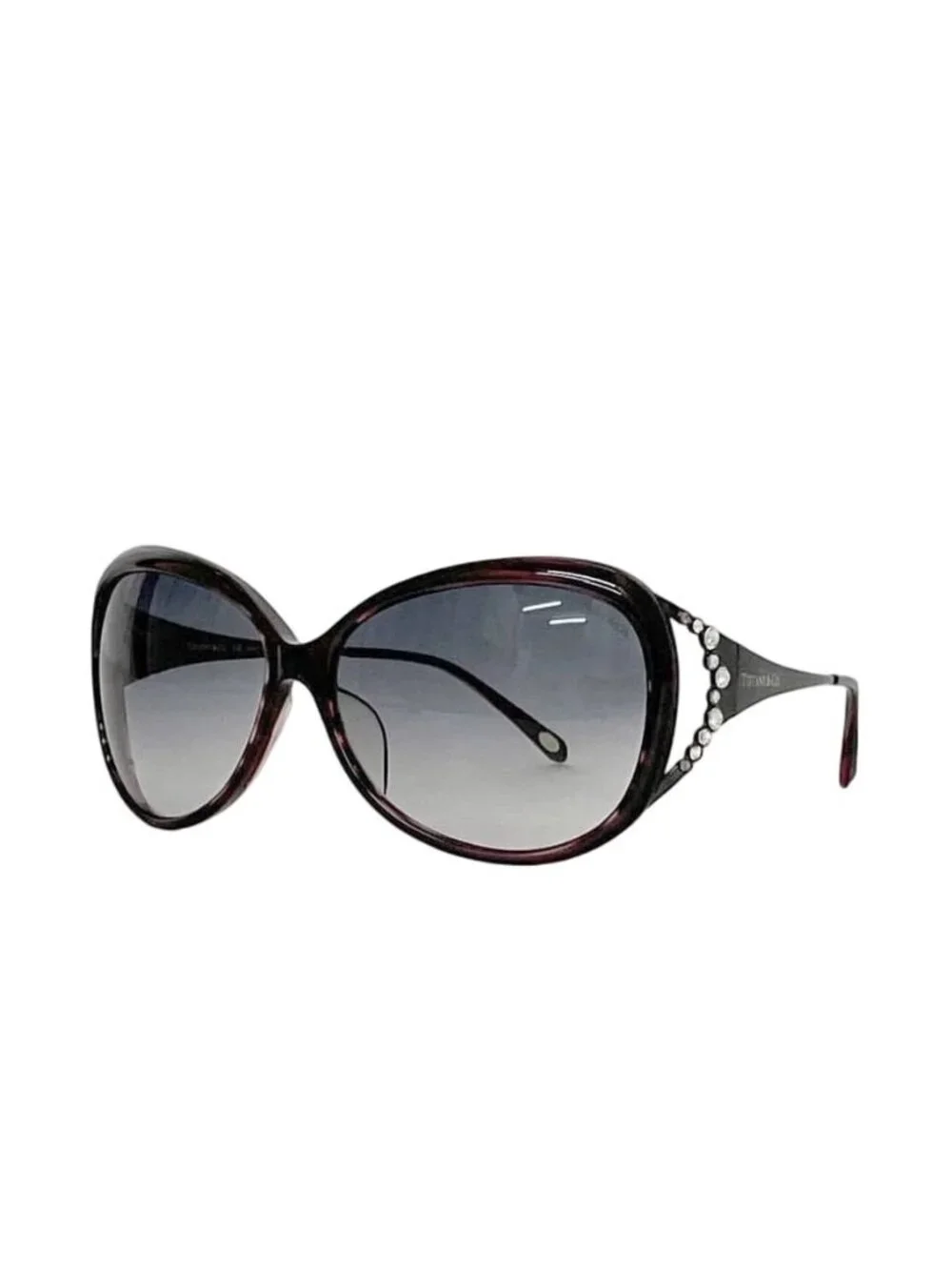 Tiffany & Co Sunglasses Purple Black Acetate Rhinestone Eyewear Simple